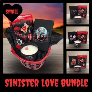 Zestaw Sinister Love Zestaw prezentowy na Walentynki Gotycki prezent na Walentynki Zestaw Horror Love Zestaw prezentowy na Walentynki dla niej Mroczny zestaw prezentowy na Walentynki