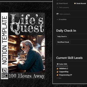 Ultimate Notion Gamified Skill Mastery & Life Tracker | 100-Hour Challenge  | 95% Automatic | Road to Mastery