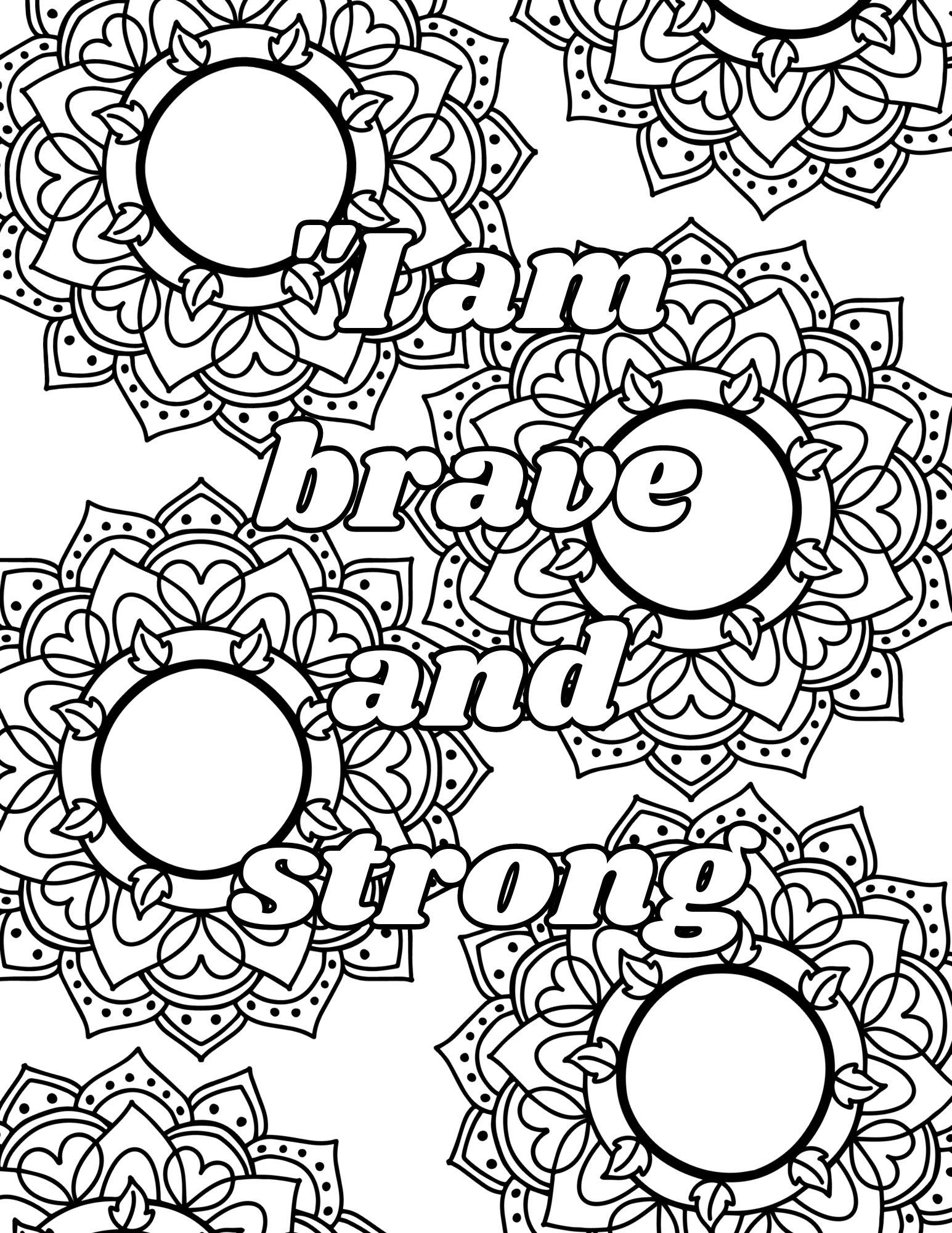 Kids Affirmations Coloring Book Mandalas Anti-anxiety Kids Mindful ...