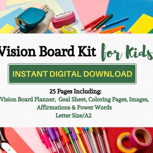 Vision Board Kit for Kids Vision Board Kit Kid Goal Board Kids DIY Vision Board Kids Visualization Vision Board for Kids Visionboard Affirm