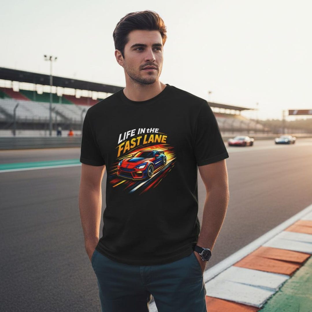 Life in the Fast Lane Racing Car Tee | Speed Graphic - Etsy