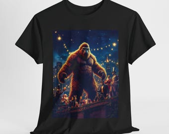 Koszulka z okazji imprezy Bigfoot's Celebration Party | Zabawna koszulka z okazji imprezy Sasquatch | Kryptydzi świetnie się bawią | Prezent dla wielbiciela Bigfoota | Zabawna koszulka z mitycznym stworzeniem
