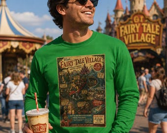 Fairy Tale Village Long Sleeve Tee Weird Vintage Amusement Park Horror Shirt