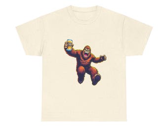 Bigfoot Beer T-Shirt | Funny Sasquatch Holding a Brew | Cryptid Drinking Tee | Legendary Beer Lover Gift for Bigfoot & Brewery Fans Yeti