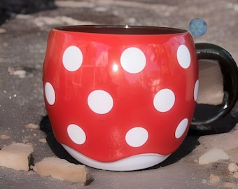 Disney Store Minnie Mouse 25-jarig jubileum drinkende koffiemok met stippen