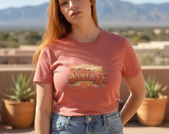 Santa Fe New Mexico Mountains Southwestern Vintage Travel T-Shirt