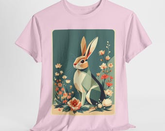 Vintage Style Bunny T-Shirt, Retro Rabbit Graphic Tee for Casual Wear, Perfect for Easter Gift or Animal Lover Present Easter Eggs Present