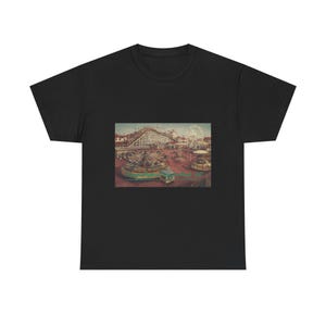 Maglietta con cartolina vintage Paragon Park Nantasket Beach Mass., maglietta unisex in cotone pesante, stile retrò e nostalgico, abbigliamento estivo, regalo unico per la spiaggia.