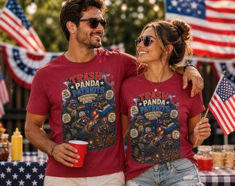 Trash Panda Patriots Tee Funny Raccoon July 4 Fireworks Graphic Unisex Shirt