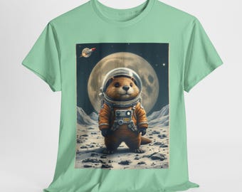 Beaver In Space Graphic T-Shirt** - Whimsical design showcasing a beaver exploring space - Great for gifts, parties, or everyday wear!