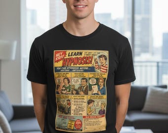 Learn Hypnosis Comic Strip Tee Vintage Pulp Poster Graphic T-Shirt