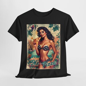 Funny Me Love Pizza T-Shirt Cute Bikini Graphic Tee for Pizza Lovers Perfect Gift for Women Who Love Pizza Pepperoni Cheese Pizza Fans