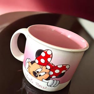 Walt Disney World Minnie Mouse Peek-a-Boo Red Pink White Ceramic Coffee Mug Cup 1987 Collectible Rare Vintage Disney Parks Disney Rarity image 6