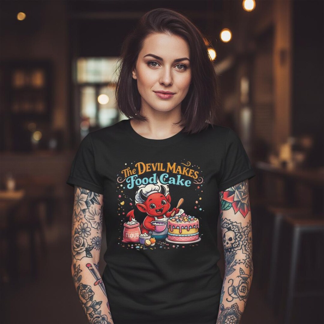 Devil Chef Cartoon Tee | Retro Cute Devil Baking Shirt - Etsy