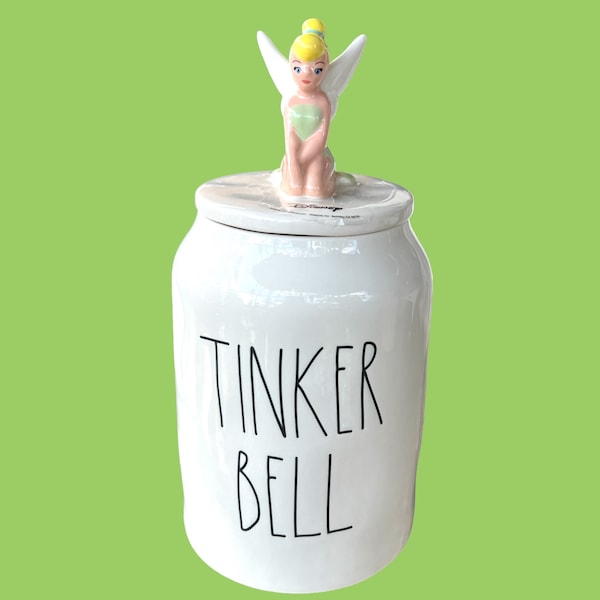 Rae Dunn Disney Tinker Bell Canister Cookie Jar. Super Cute Tinkerbell. New. 10” x 5” Hard To Find Rare OOP Disneyana