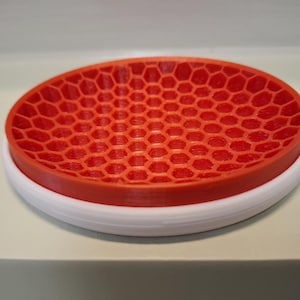 Soap dish honeycomb white-red, two-part, soap dish, bathroom, guest bathroom