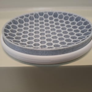 Soap dish honeycomb white-light grey marbled, two-part, soap dish, bathroom, guest bathroom