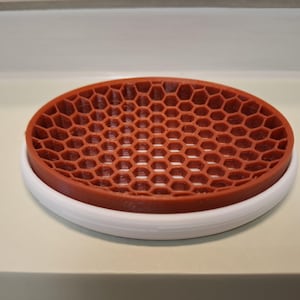 Soap dish honeycomb white-red-brown, two-part, soap dish, bathroom, guest bathroom