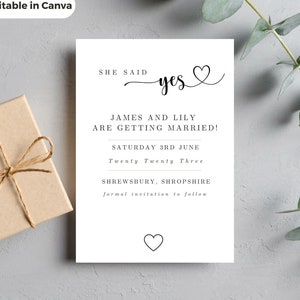 Modern  Heart Save The Date Template | Printable | Editable | Instant Download | Save the Date Template | Wedding Save the Dates