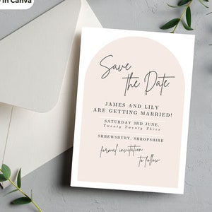 Boho Arch Heart Save The Date Template | Printable | Editable | Instant Download | Save the Date Template | Wedding Save the Dates