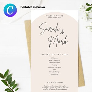 Wedding Ceremony Program Template | | Printable | Editable | Instant Download | Template | Arch Wedding