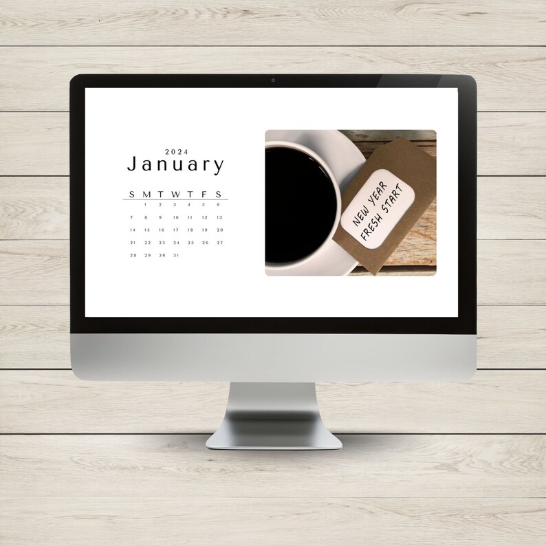 2024 Editable Desktop Calendar Canva Template Instant Etsy