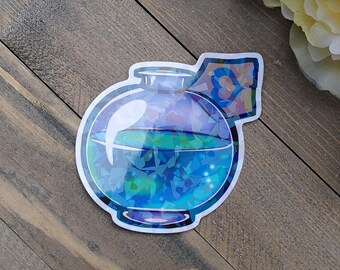 Potion holographic vinyl dye cut sticker, fantasy, weather resistant