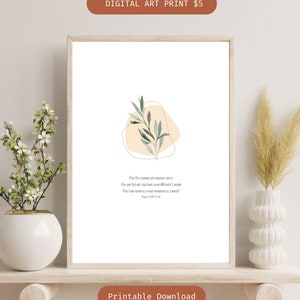 Botanical Inspirational Encouraging Art Print Digital Printable Home Decor