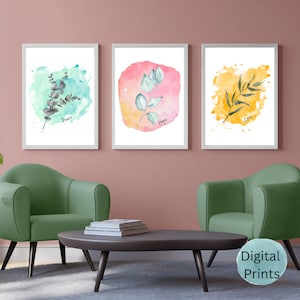 Three Inspirational Peace Hope Love Watercolor Digital Prints for Home Office Kids Decor