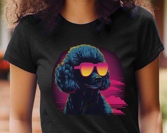 Poodle Shirt Sunglasses Poodle T-Shirt Poodle Owner Gift Poodle Mom Gift Poodle Dad Gift Dog Lover Shirt Animal Lover 80s Retro Graphic Tee