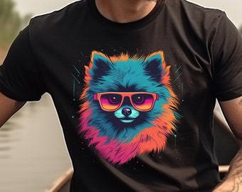 Pomeranian Shirt Pomeranian Dog T-Shirt Pomeranian Owner Gift Pomeranian Mom Pomeranian Dad Pom Dog TShirt 80s Retro Style Graphic Tee