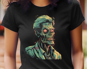 Zombie Shirt Scary Retro Living Dead T-Shirt Monster Halloween Graphic Tee