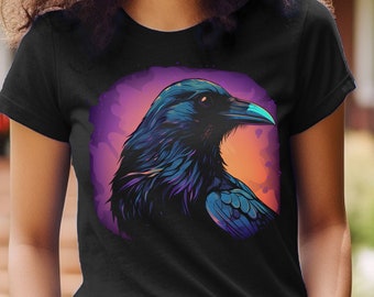 Crow Shirt Corvid Crow T-Shirt Birdwatcher Gift Crow Owner Gift Bold Animal Lover Graphic Tee