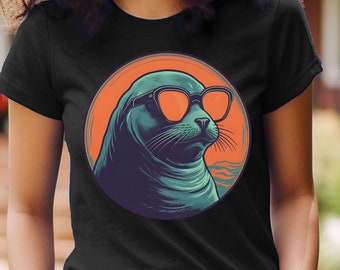 Seal Shirt Party Animal Seal In Sunglasses T-Shirt Seal Of Approval Graphic Tee