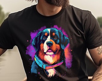 Berner Sennenhond Shirt Berner Sennenhond T-Shirt voor Berner Senneneigenaar Gift Dog Lover TShirt 80s Retro Vintage Graphic Tee Zonnebril Hond