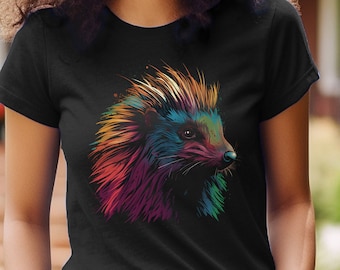 Stachelschwein Shirt Stachelschwein T-Shirt Bunte Stachelschwein Geschenk Stachelschwein Grafik Tee Naturliebhaber Tierliebhaber Stachelschwein Geschenk