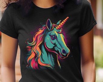 Einhorn Shirt Zauberhaftes Pferd T-Shirt Einhorn Geburtstag TShirt 80er Jahre Vintage Style Tee Einhorn Geschenk Für Einhorn Fans