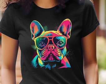 French Bulldog T-Shirt Dog Shirt 80s Retro TShirt Dog Owner Gift French Bulldog Owner Animal Lover Gift French Bulldog Lover Frenchie Tee
