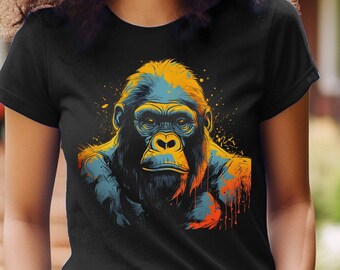 Gorilla Shirt Vintage Style Gorilla T-Shirt For Gorilla Lover Tshirt Animal Lover Gift Monkey Ape Tee Streetwear Gorilla