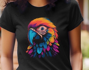 Macaw Shirt Colorful Parrot T-Shirt Bird Owner Bird Watcher Gift Graphic Tee