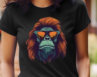 Orangutan Shirt Party Animal Orangutan In Sunglasses T-Shirt Monkey Ape Jungle Graphic Tee