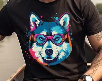 Siberian Husky Shirt Siberian Husky T-Shirt Siberian Husky Owner Gift Husky Mom Husky Dad 80s Retro Siberian Husky Graphic Tee TShirt
