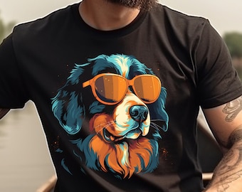Berner Sennenhond shirt hond T-shirt voor Berner Sennenhond eigenaar cadeau dierenvriend TShirt zonnebril hond Vintage retro stijl hond Tee