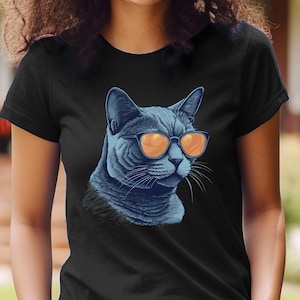 Cats R Cool Russian Blue Cat T Shirt. Classic Round Neck Short Sleeved Choice of Sizes and Colours Mens womens Etsy Canada