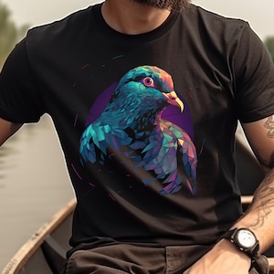 Pigeon Shirt Cool Polygon Pigeon T-Shirt Animal Lover Gift Pigeon Lover Gift Graphic Tee
