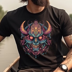Demon Shirt Cool Demon T-Shirt Oni Demon Monster Graphic Tee