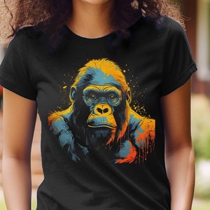 Gorilla Shirt Vintage Style Gorilla T-Shirt For Gorilla Lover Tshirt Animal Lover Gift Monkey Ape Tee Streetwear Gorilla