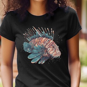 Camisa peixe leão camiseta peixe leão presente para mergulhador mergulhador livre