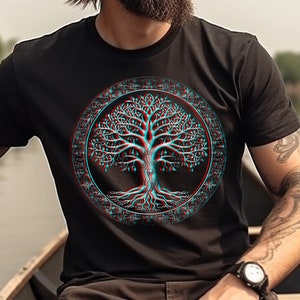 3D Psychedelic Tree Of Life Shirt Acid Trip Clothing Yggdrasil Tree Of Life T-Shirt Trippy Norse Mythology TShirt Valheim Valhalla Yggdrasil