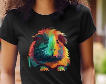 Guinea Pig Shirt Trippy Colorful Guinea Pig Camiseta Graphic Guinea Pig Camiseta Animal Lover Shirt Regalo para Guinea Pig Lover